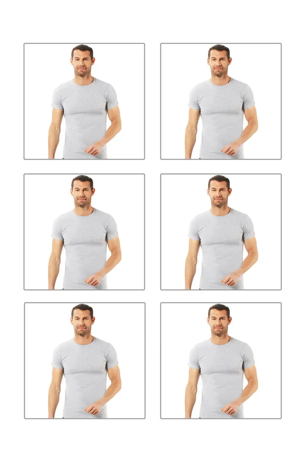 6'lı Paket Erkek Pamuklu Kapalı Sıfır Yaka Yarım Kol Fanila Tişör