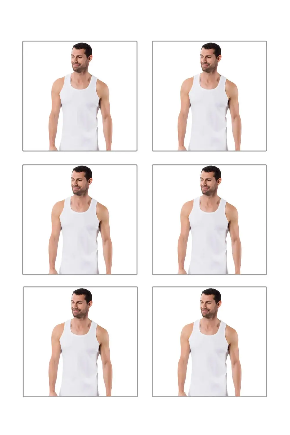 6'lı Paket Erkek Pamuklu Penye Ribana Esnek Rahat Sırtı Çapraz Sp