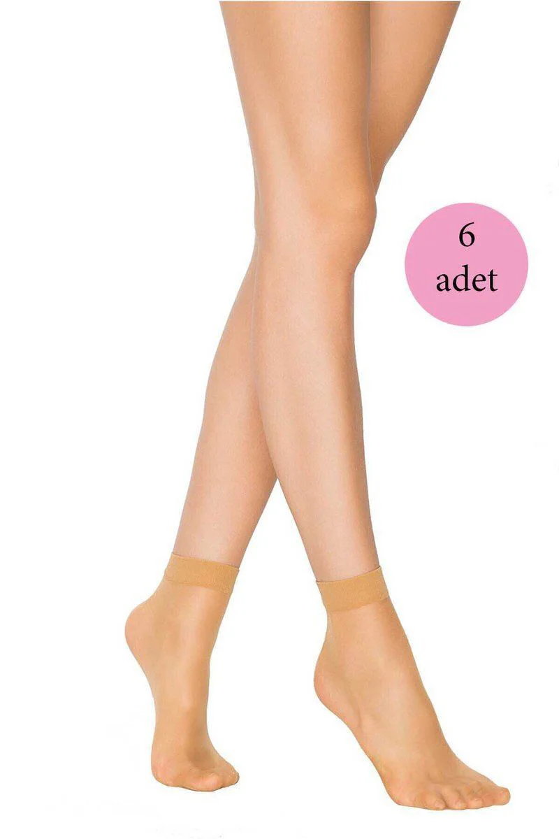 6'lı Paket Ince Parlak Kısa Çorap - Ten Renk Fit 15 Bayan Soket Çorap Fiyatı, Yorumları ve Özellikleri