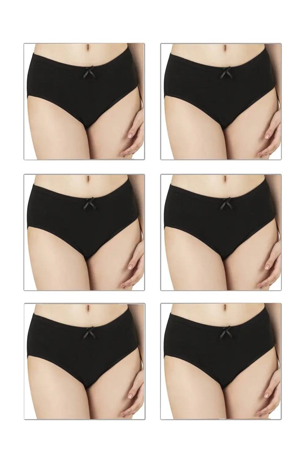 6'lı Paket Kadın Ribana Esnek Pamuklu Yüksek Bel Bato Külot Büyük