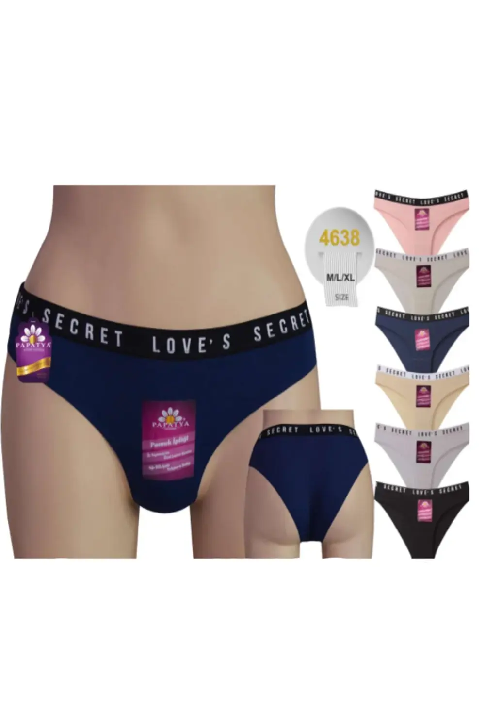 6'LI PAKET LASTİK KISMI YAZILI PAMUK KÜLOT