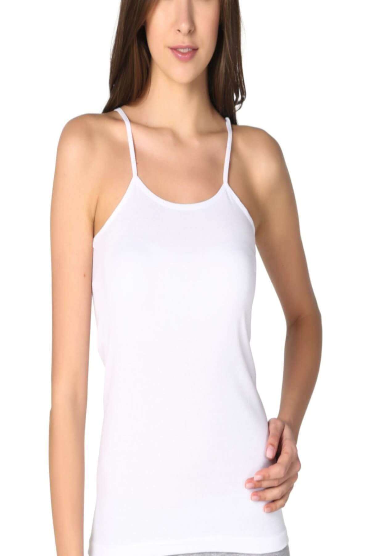 6'lı Paket Ribana Ip Askılı Kadın Atlet