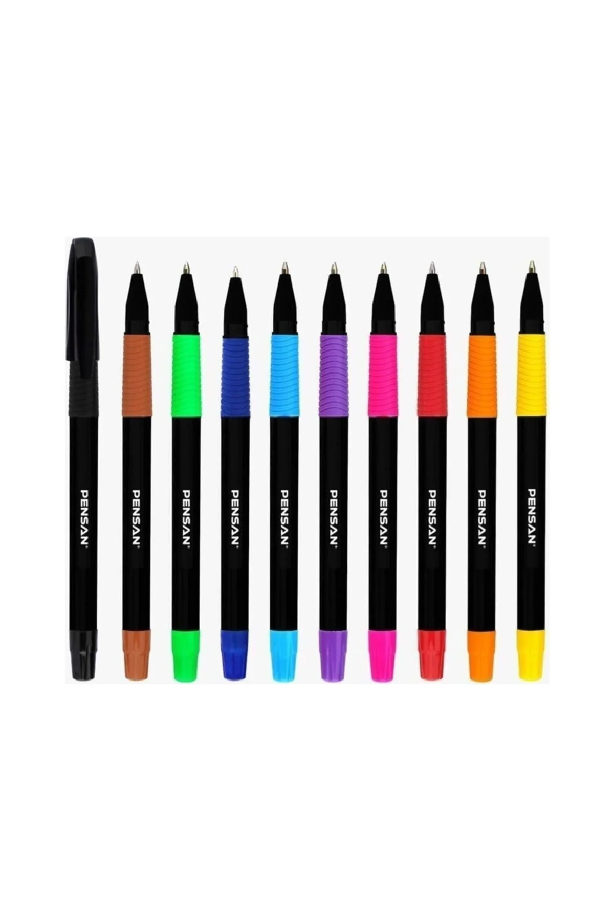 6'lı Pastel Fosforlu Kalem + Pensan 10 Renk Tükenmez Kalem Seti