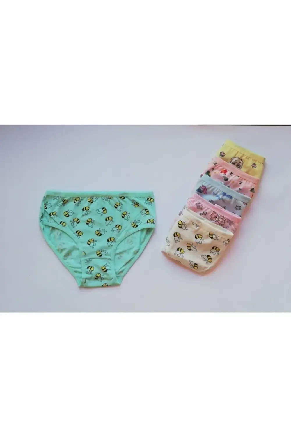 6'lı Penye Kız Çocuk Desenli Külot