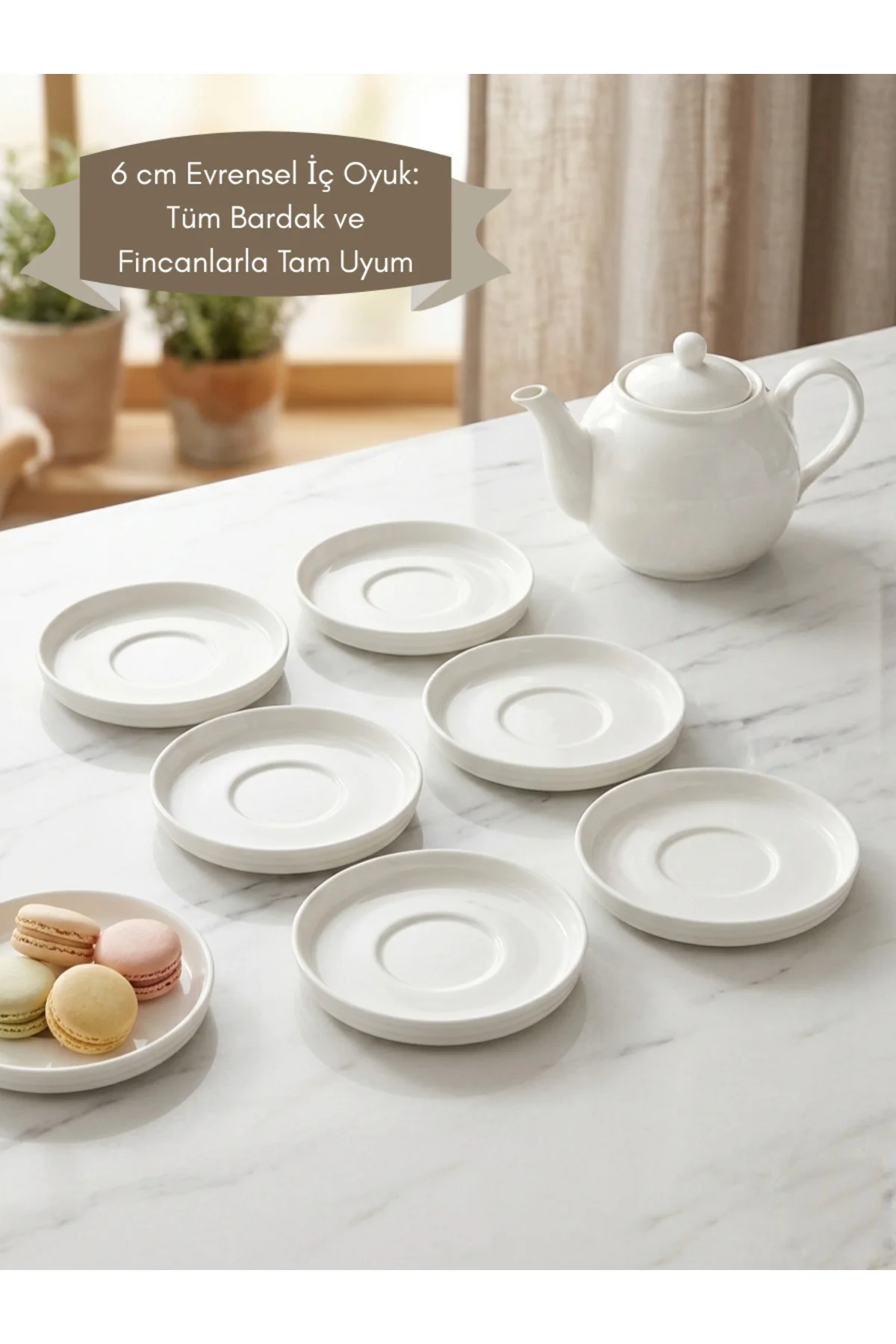 6'lı Porselen Çay Ve Kahve Fincan Tabağı 13 cm - 6 cm İç Oyuklu Modern Sunum Seti 6'lı Porselen Çay Ve Kahve Fincan Tabağı 13 cm - 6 cm İç Oyuklu Modern Sunum Seti