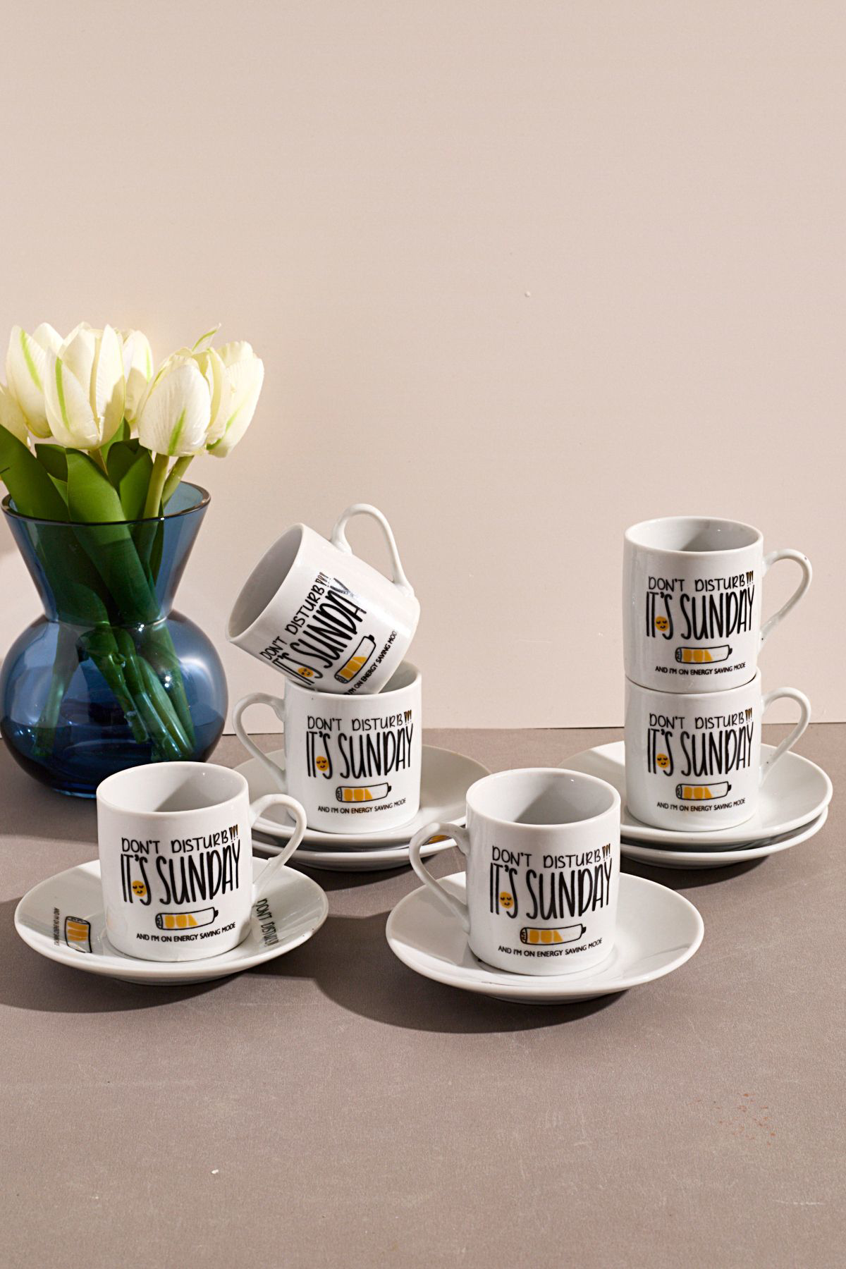 Ms Morry 6'Lı Porselen Kahve Fincanı Takımı-Sunday