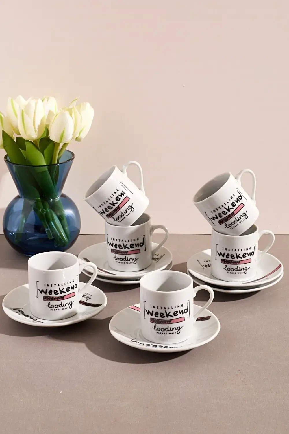 6'lı Porselen Kahve Fincanı Takımı-weekend
