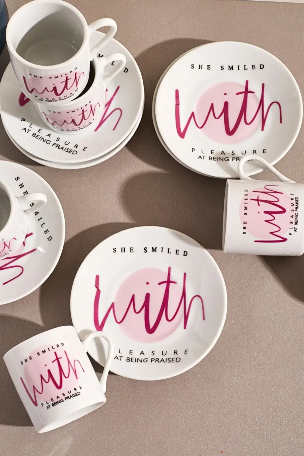 6'lı Porselen Kahve Fincanı Takımı-with