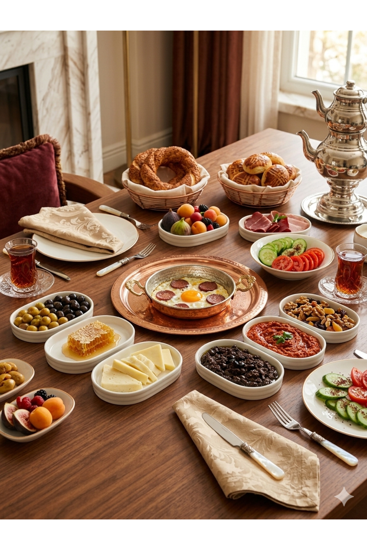 6'lı Porselen Oval Sunumluk ve Kahvaltılık Tabağı Seti - 20cm