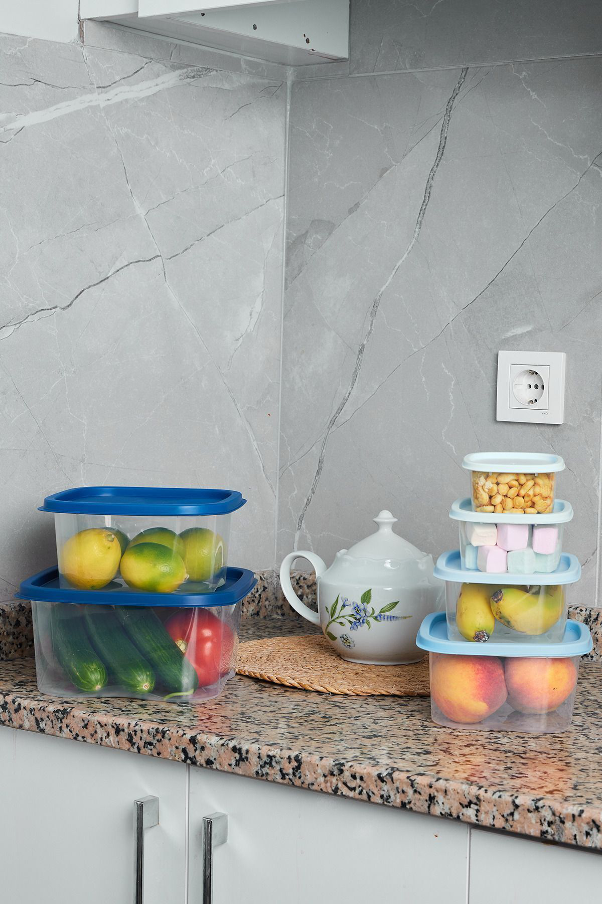 Pazar Kapısı 6'Lı Renkli Saklama Kabı Buzdolabı Düzenleyici