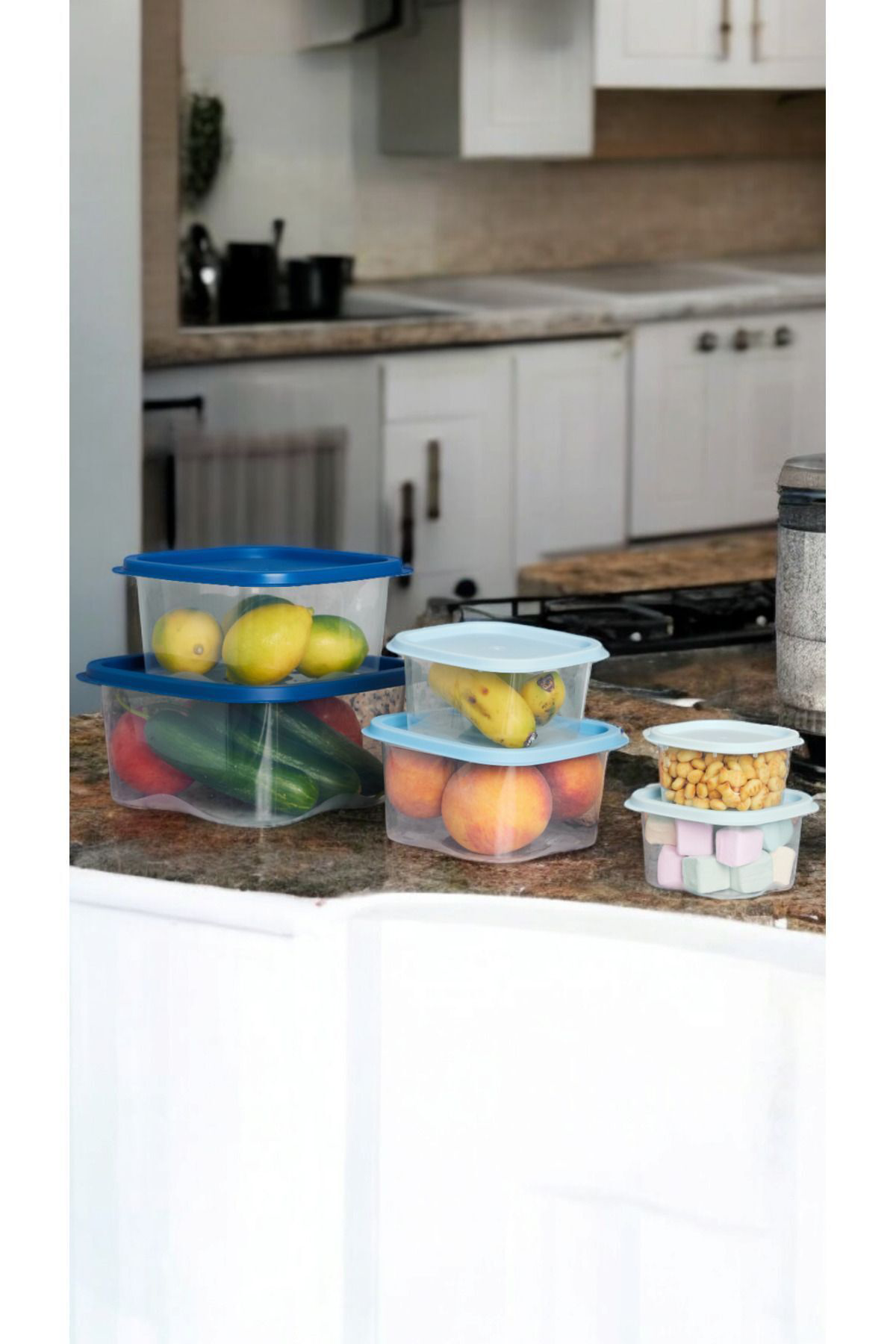 Pazar Kapısı 6'Lı Renkli Saklama Kabı Buzdolabı Düzenleyici