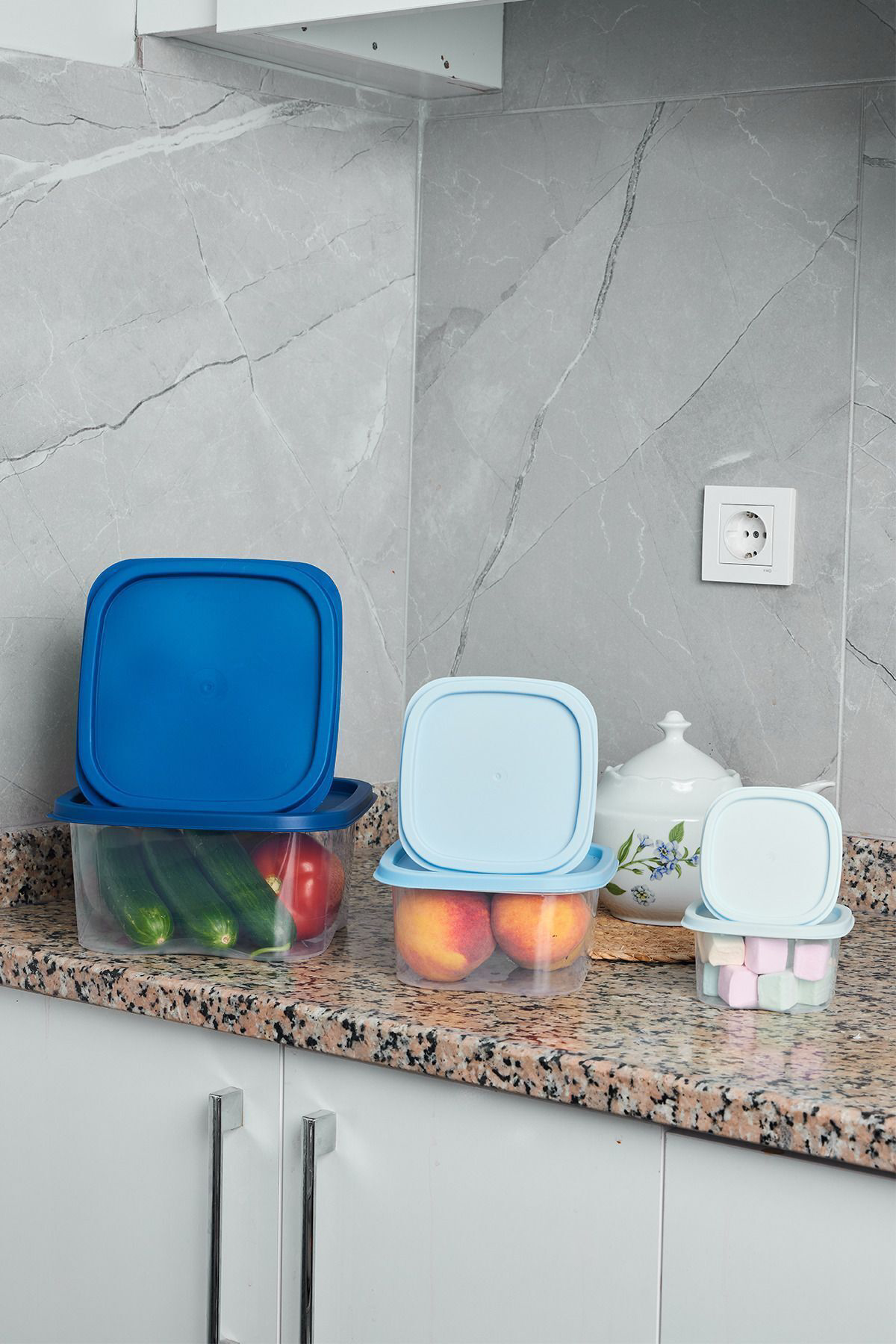 Pazar Kapısı 6'Lı Renkli Saklama Kabı Buzdolabı Düzenleyici