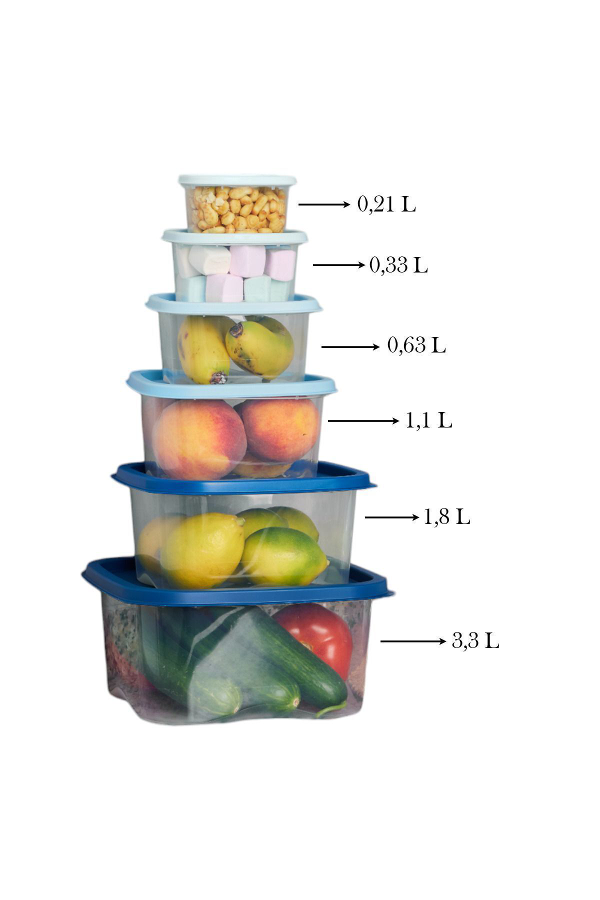 Pazar Kapısı 6'Lı Renkli Saklama Kabı Buzdolabı Düzenleyici