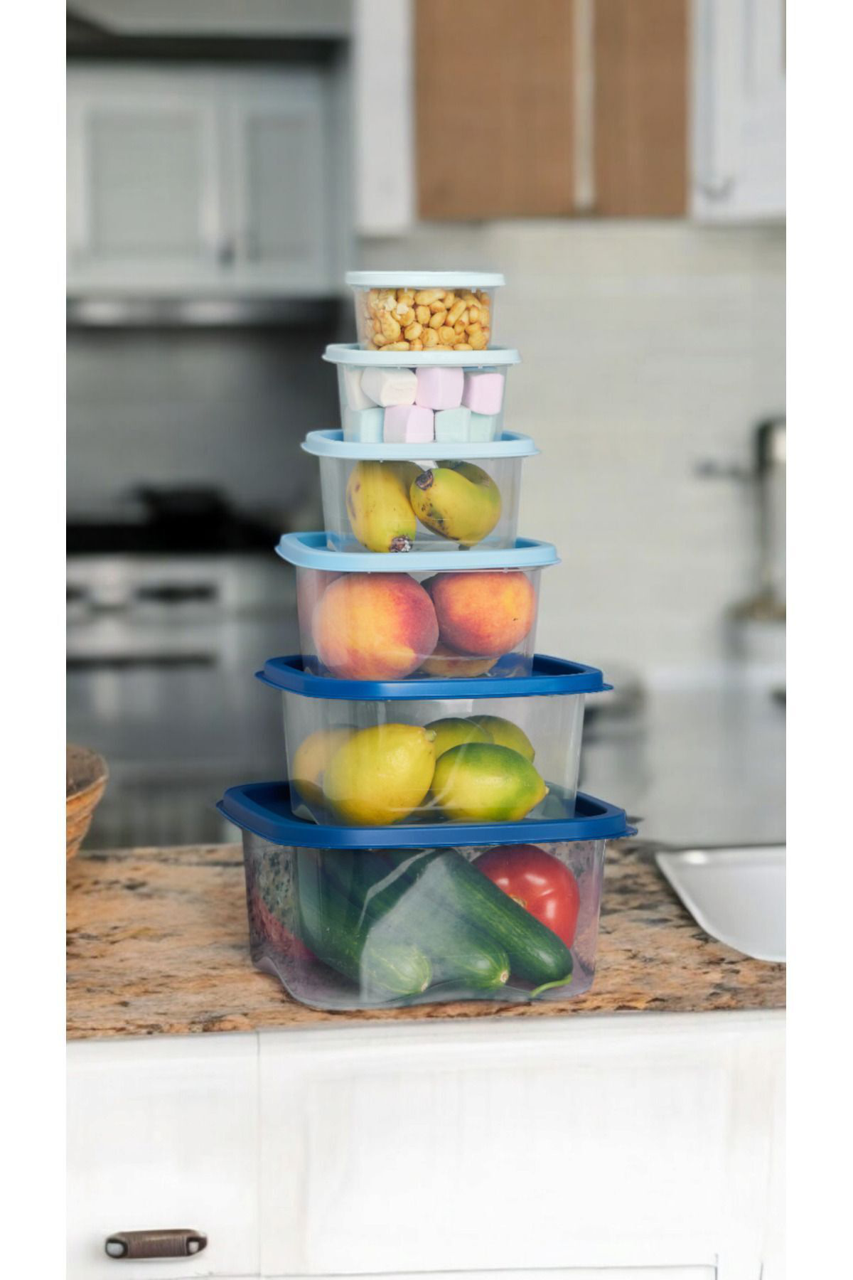 Pazar Kapısı 6'Lı Renkli Saklama Kabı Buzdolabı Düzenleyici