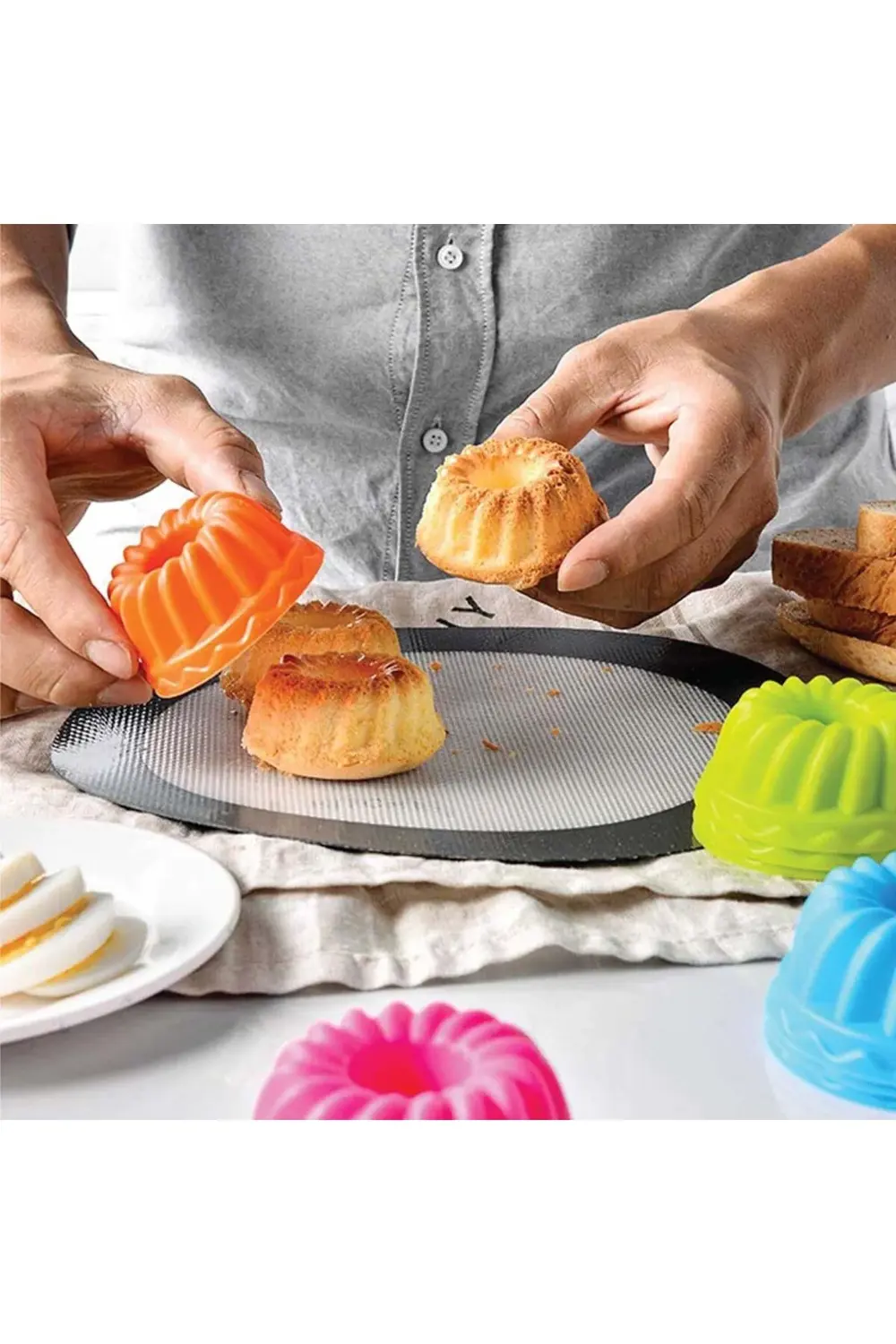 6'lı Silikon Mini Muffin Kalıbı, Kek Kalıbı