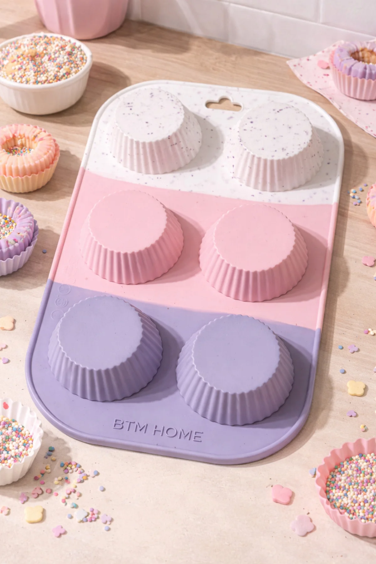 6’lı Silikon Muffin Kek Kalıbı Yapışmaz Mini Cupcake Muflin Fırın