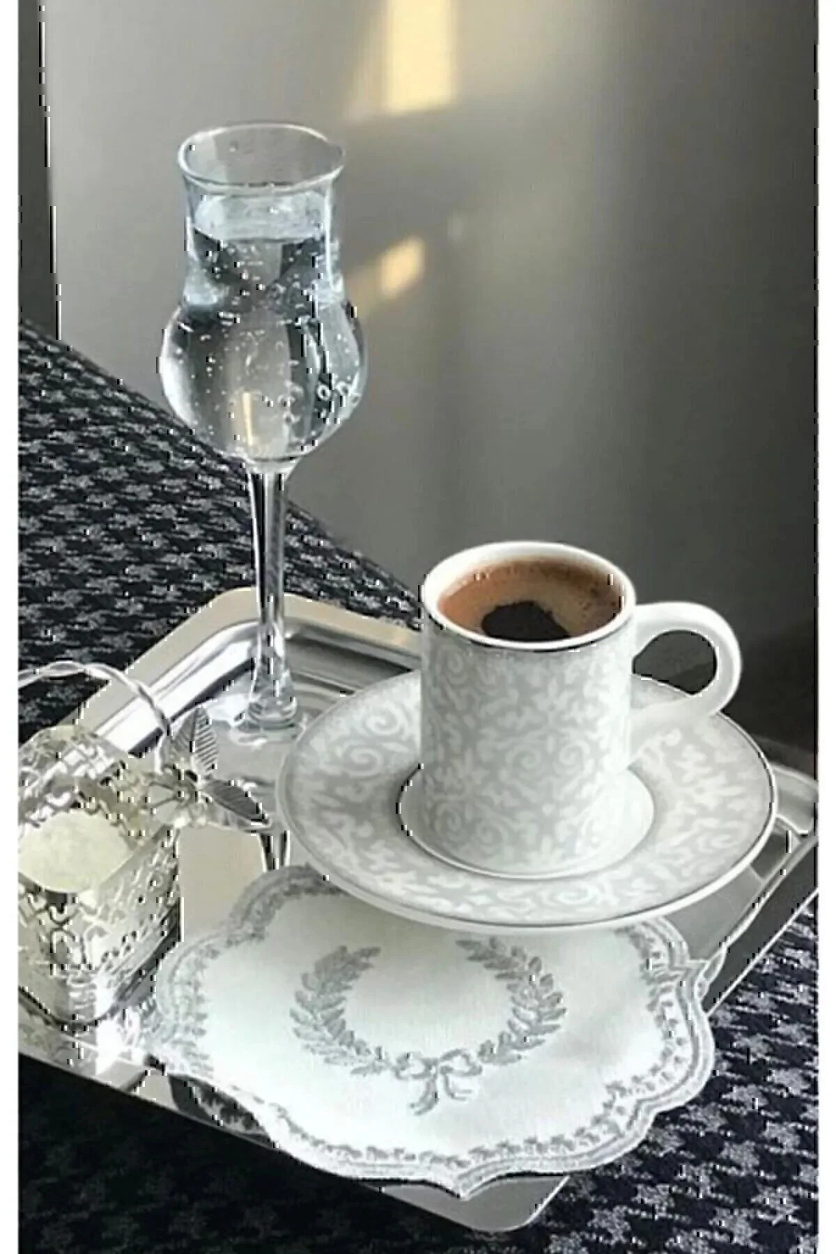 6'lı SİLVER Paslanmaz Çelik 21x21cm Kare Çay, Kahve, Pasta Servis