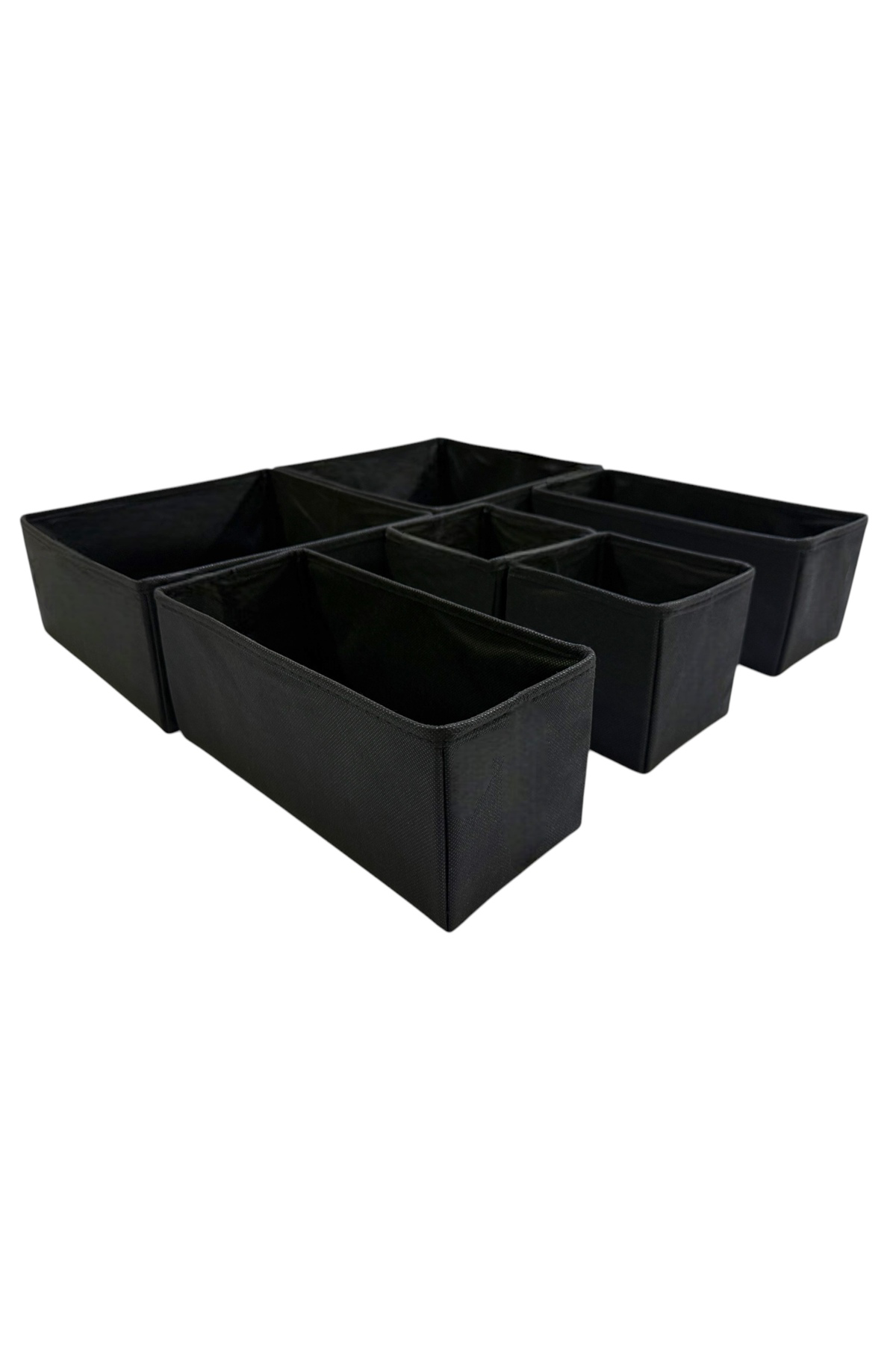 6'lı Siyah Çekmece Içi Düzenleyici Organizer Set - Çok Amaçlı Dol