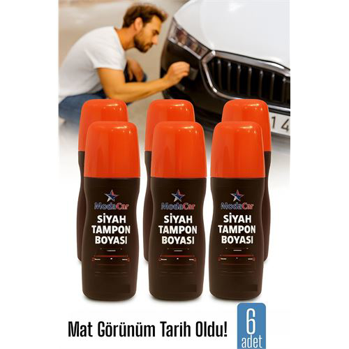 6'lı Siyah Tampon Boyası Solmuş ve Matlaşmış Tamponlar İçin Hızlı