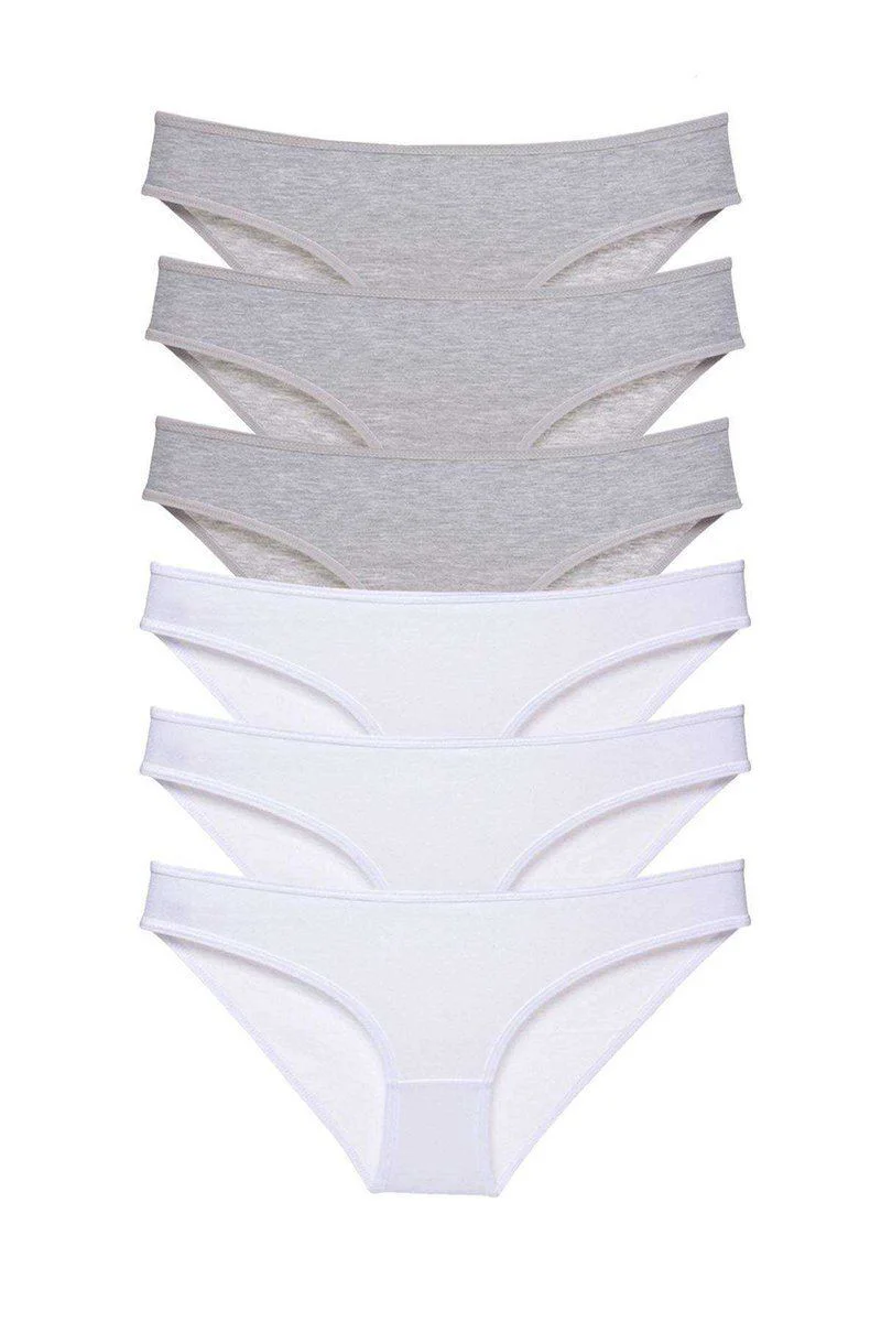 6'lı Süper Eko Set Likralı Kadın Slip Külot - %95 Pamuklu Rahat Gri Beyaz Külot Seti Fiyatı, Yorumları ve Özellikleri
