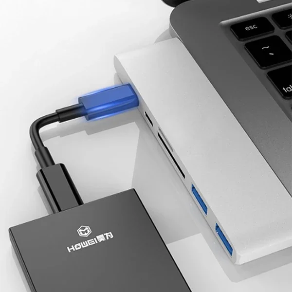 6'lı USB-C Hub 2xUSB 3.0 Type-C Şarj & Kart Okuyucu - 5 Gbps HDMI Çoklayıcı