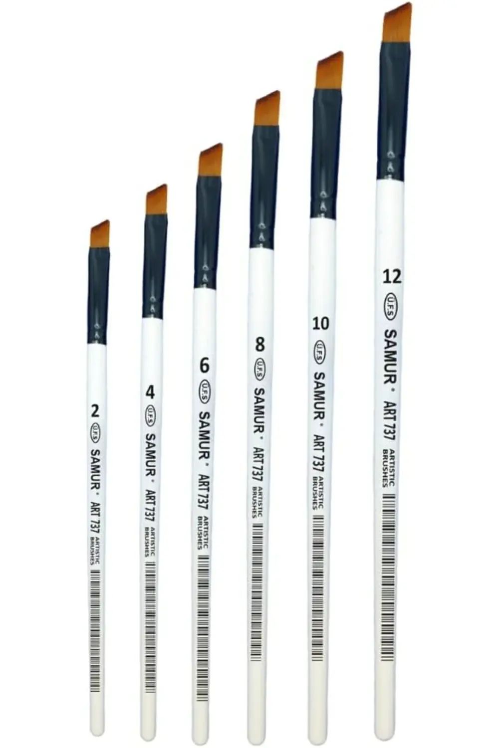 6'lı Yan Kesik Sentetik Akrilik ve Yağlı Boya Fırça Seti 395519