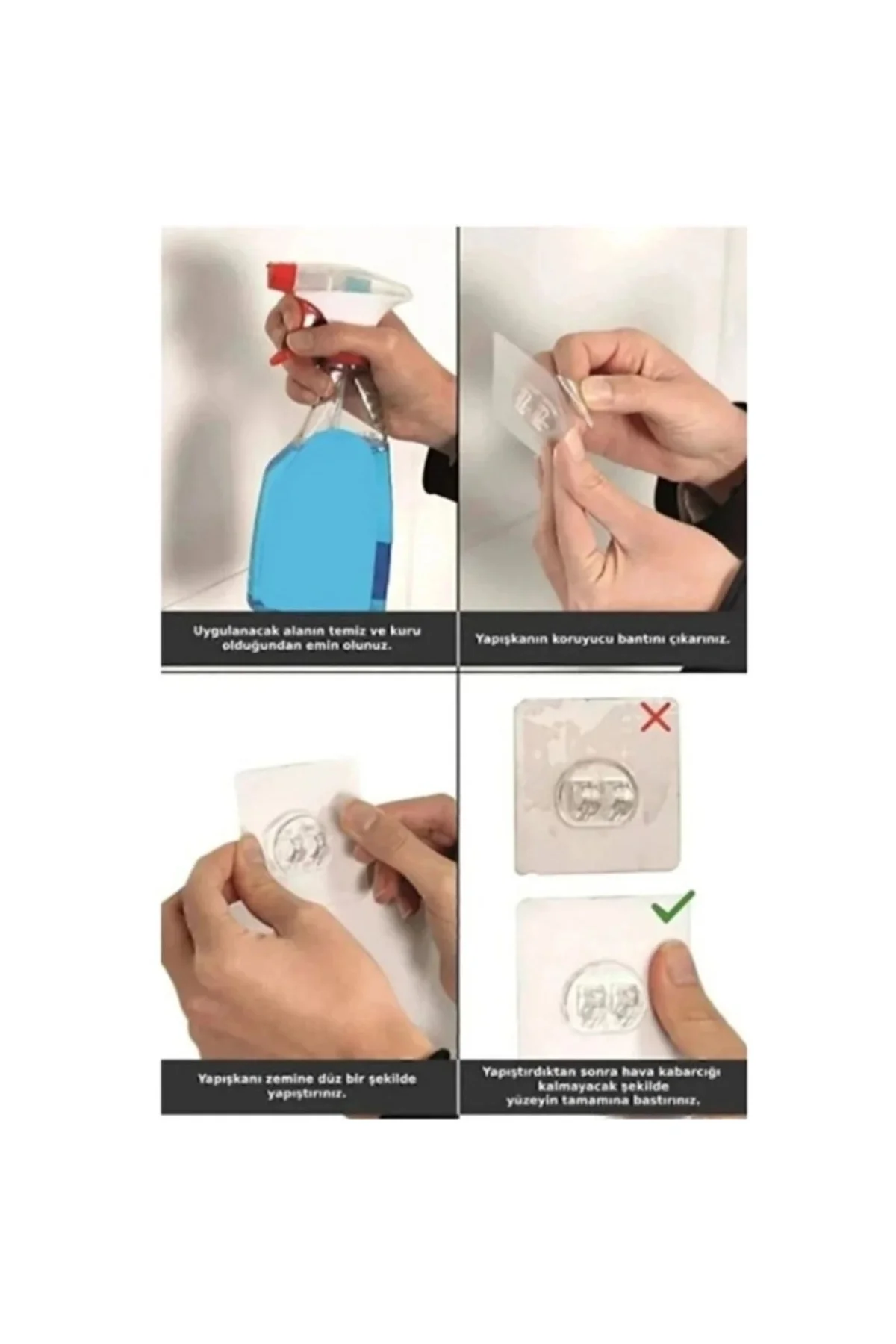 6'lı Yapışkanlı Kapı Arkası Askı