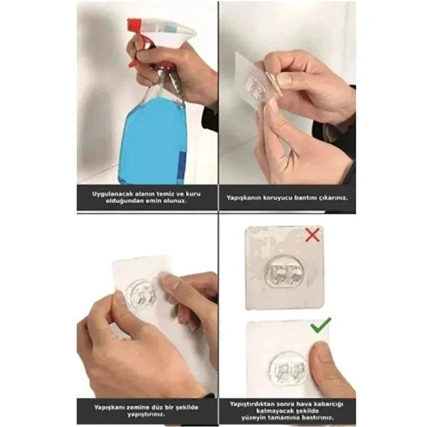 6'lı Yapışkanlı Kapı Arkası Askı 6'lı Yapışkanlı Kapı Arkası Askı