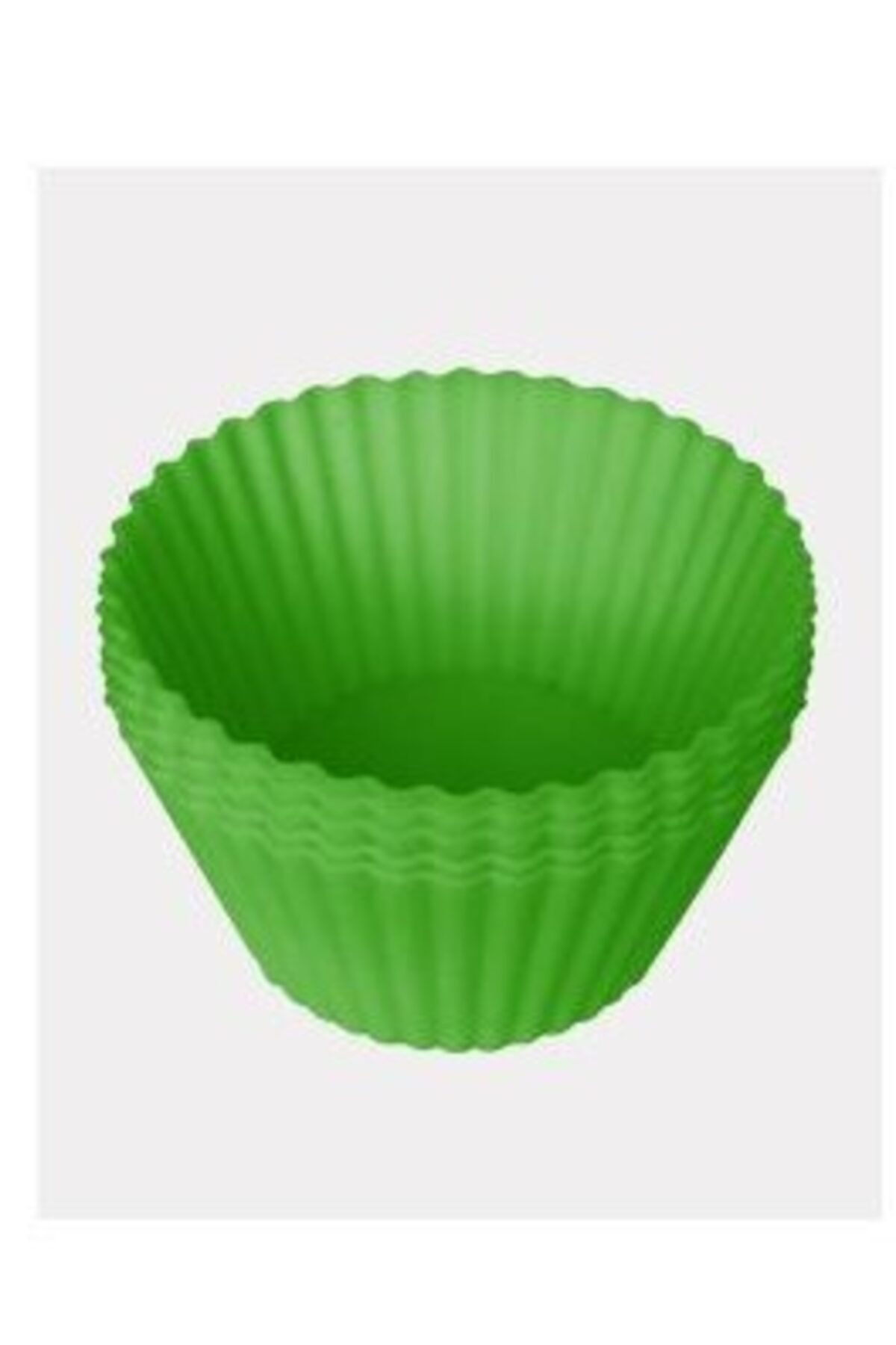 6'lı Yapışmaz Yeşil Silikon Muffin Mini Kek Kalıbı