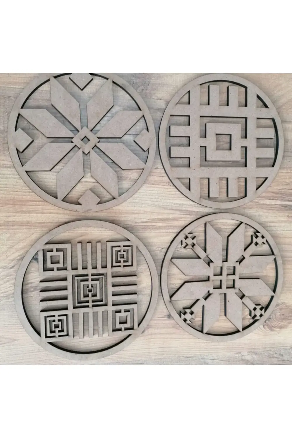 6mm Ahşap Mdf Nihale Seti 4 Lü Boyasız
