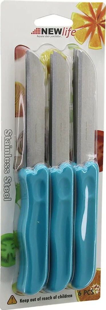 6pcs Meyve Bıçak Renkli Plastik Saplı 5224
