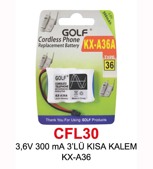 ,6V 300 mA 3’LÜ KISA KALEM KX-A36 PİL