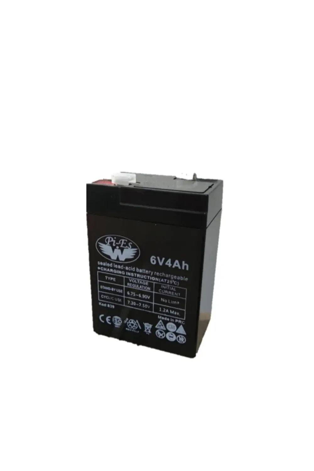 6v 4ah Işıldak Için Bakımsız Kuru Akü 6 Volt 4 Amper Akü