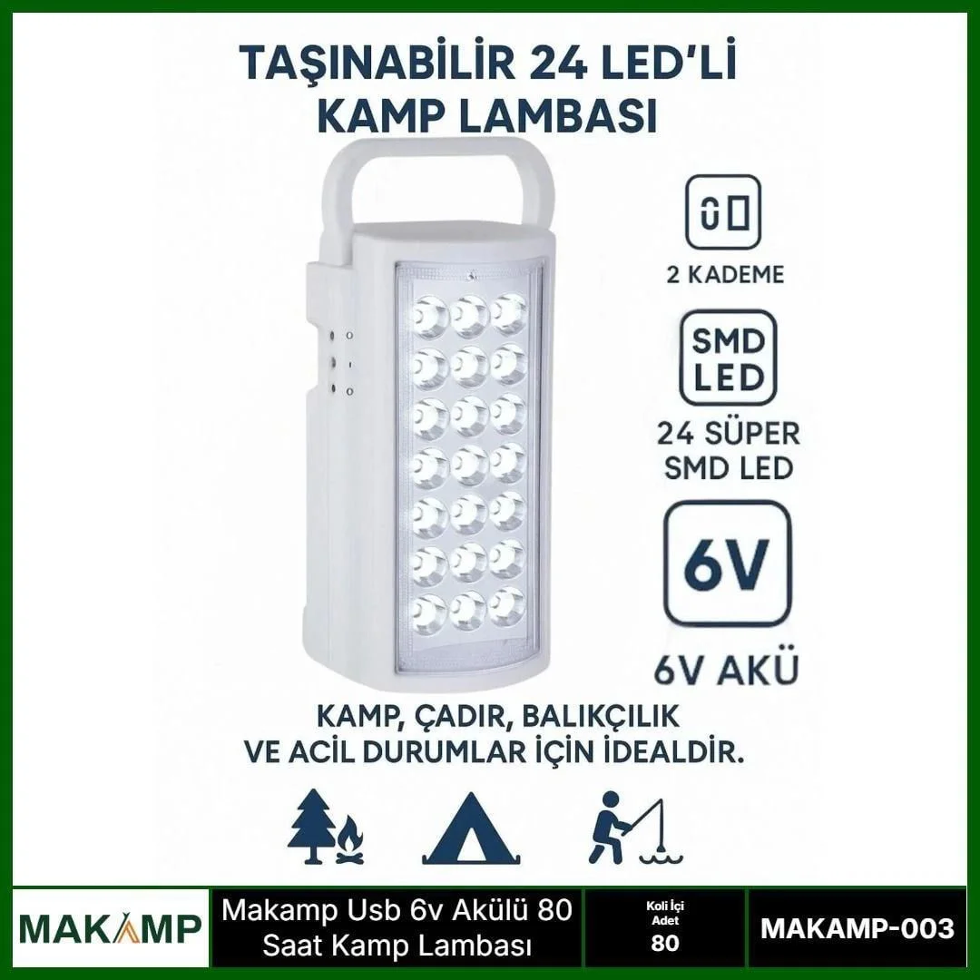 6V Akülü 80 Saat Kamp Lambası Işıldak – Uzun Süreli Aydınlatma Fiyatı, Yorumları ve Özellikleri