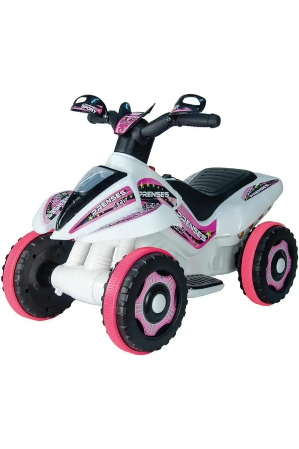 6v Akülü Atv Karınca Pembe Beyaz Prenses