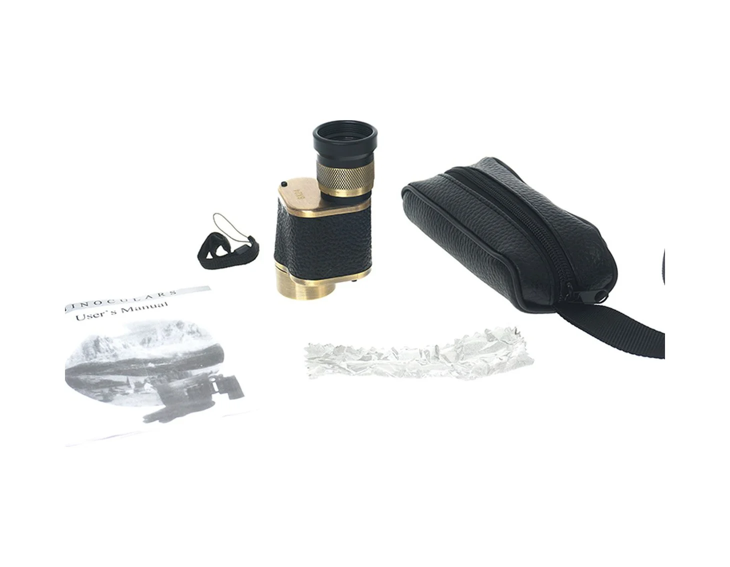 6x24 Baigish Askeri Tarzi Pirinç Ve Deri Kaplamalı Deri Çantalı Monocular Dürbün Sarı Diğer