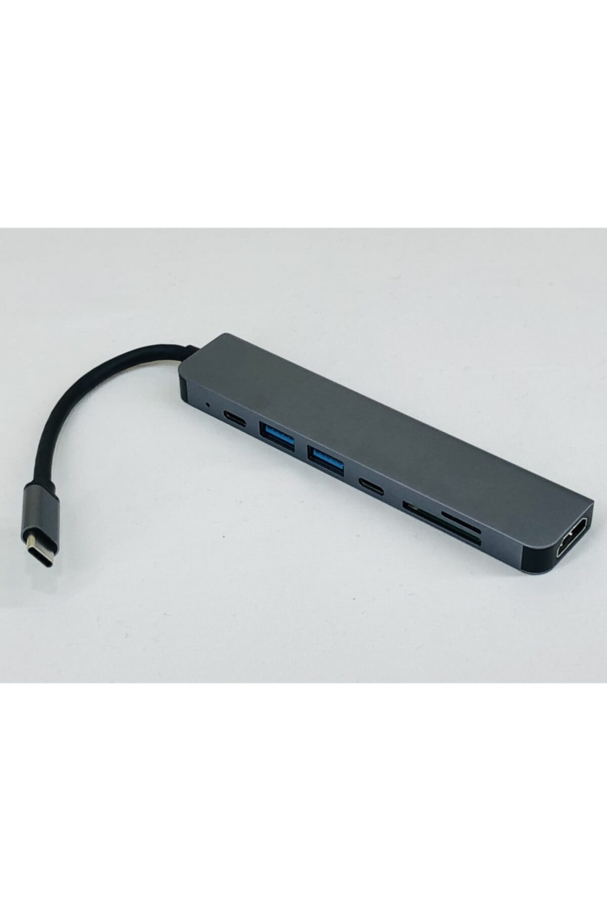 7 + 1 Aleminyum Metal Kasa Sd Tf Usb Type C Hub Hdmı Girişli Goog
