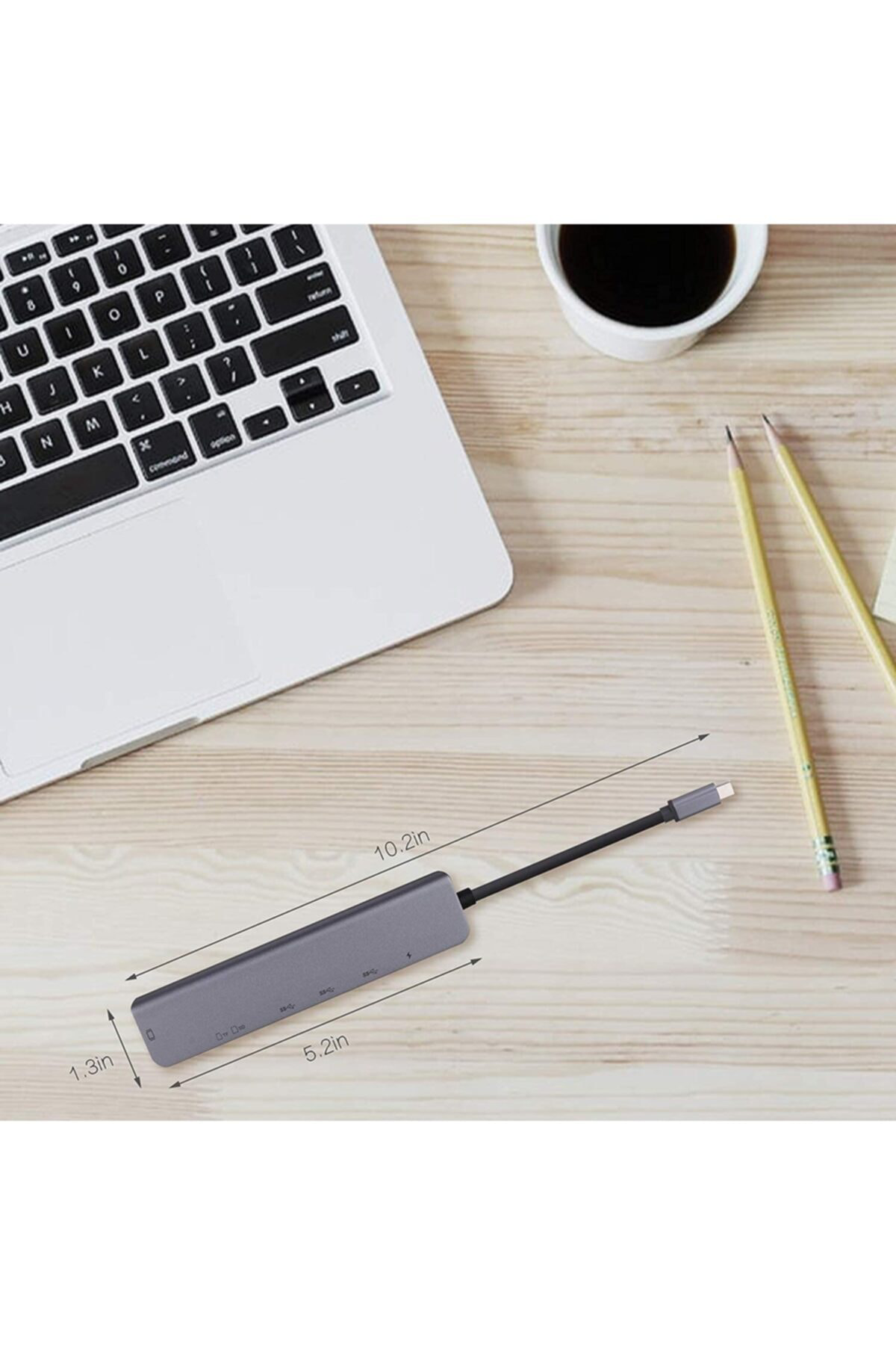 7 + 1 Aleminyum Metal Kasa Sd Tf Usb Type C Hub Hdmı Girişli Goog