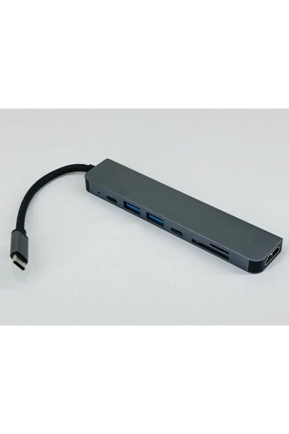 7 + 1 Aleminyum Metal Kasa Sd Tf Usb Type C Hub Hdmı Girişli Goog
