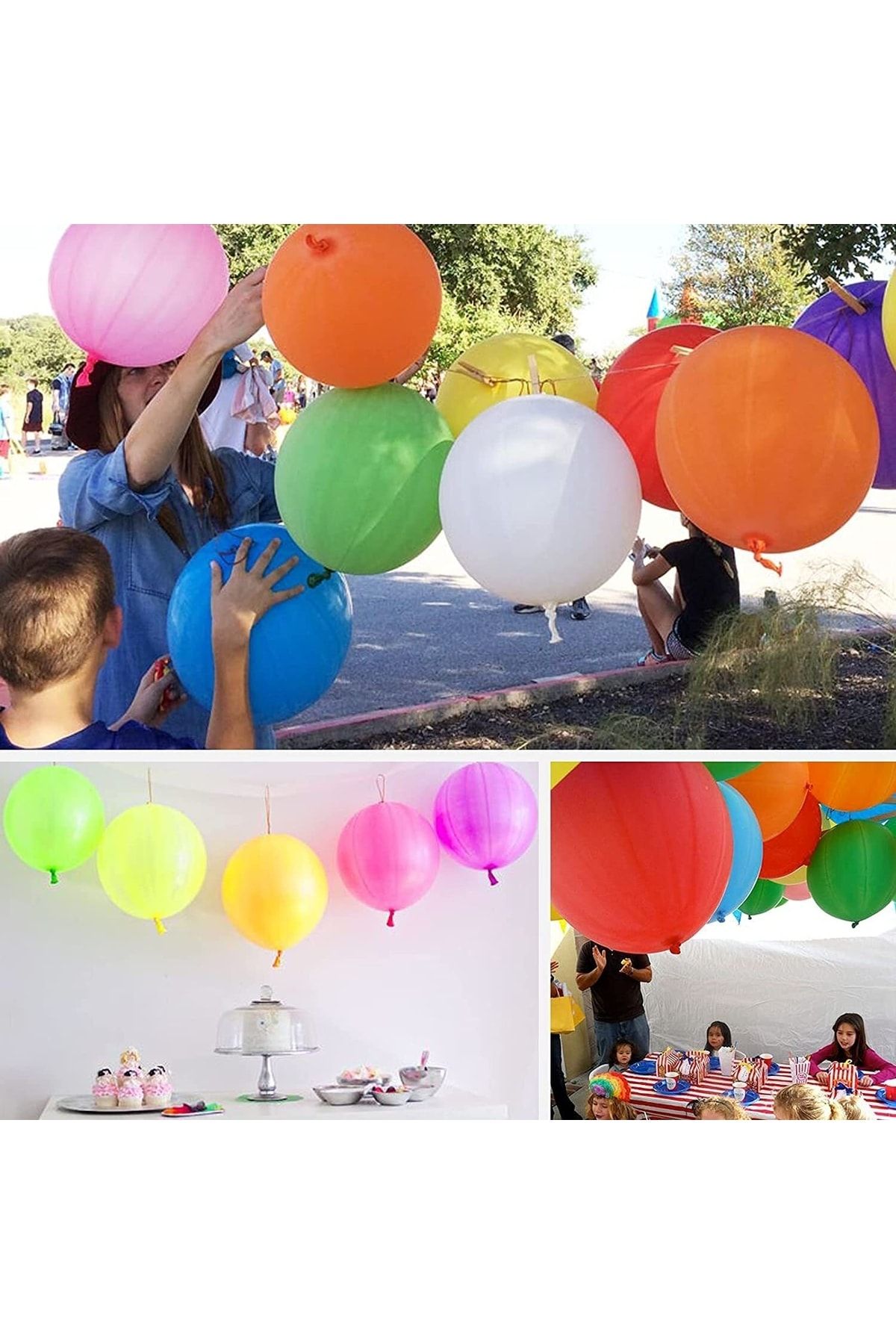 7 Adet Lateks Şişirilebilir Asılabilir Ele Geçmeli Punch Balon 716917