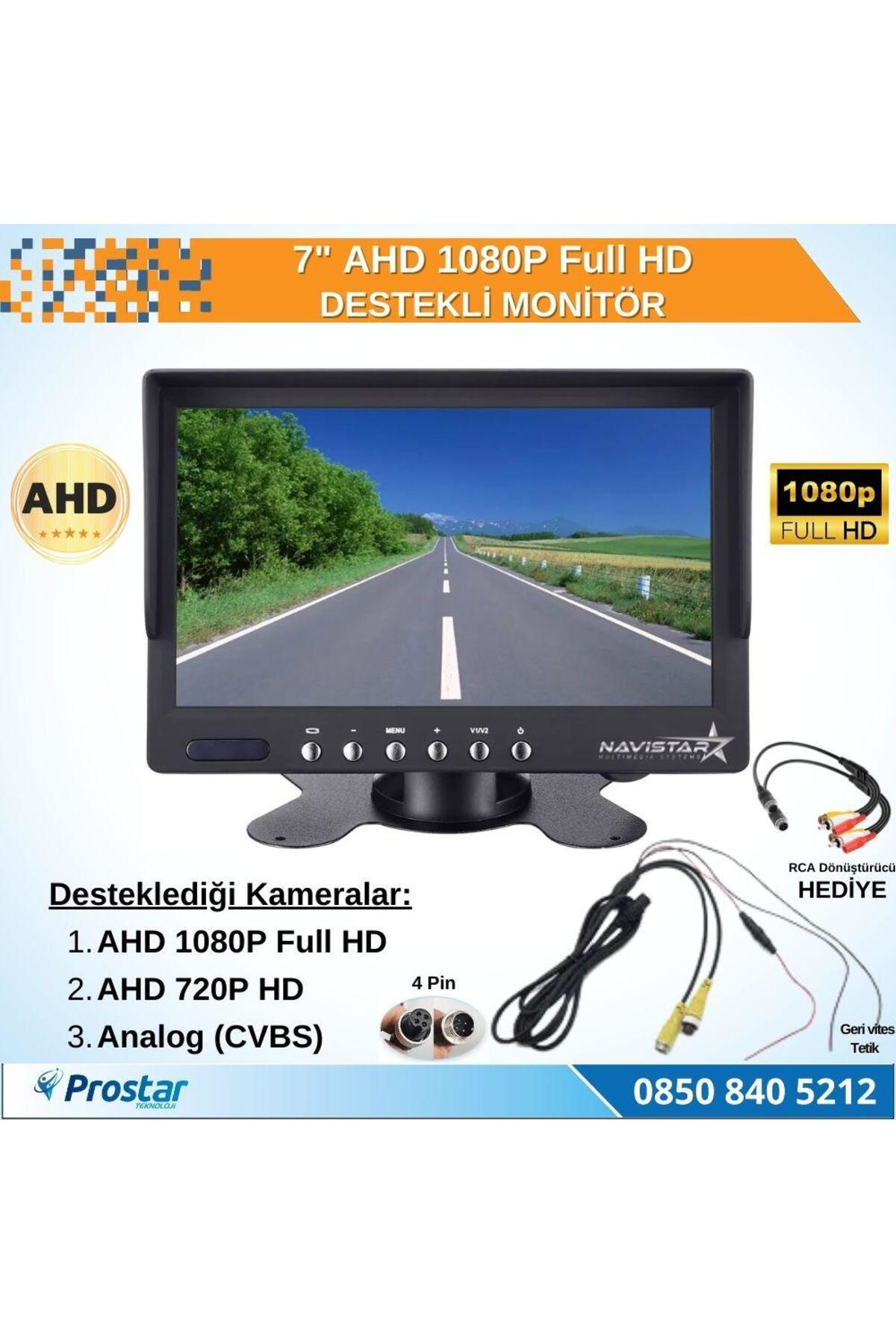 Navistar 7" Ahd 1080P Full Hd İki Kamera Girişli Monitör Navistar 7" Ahd 1080P Full Hd İki Kamera Girişli Monitör