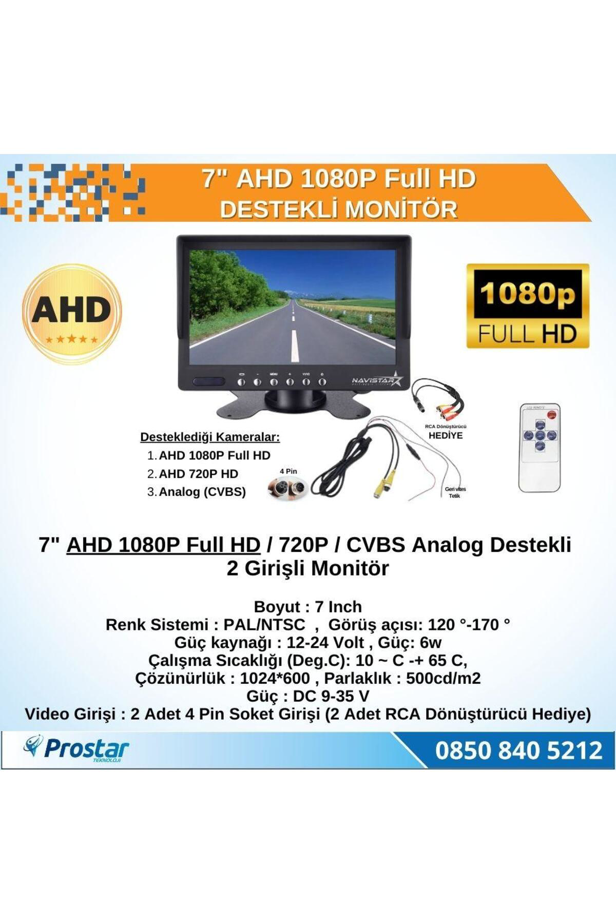 Navistar 7" Ahd 1080P Full Hd İki Kamera Girişli Monitör Navistar 7" Ahd 1080P Full Hd İki Kamera Girişli Monitör