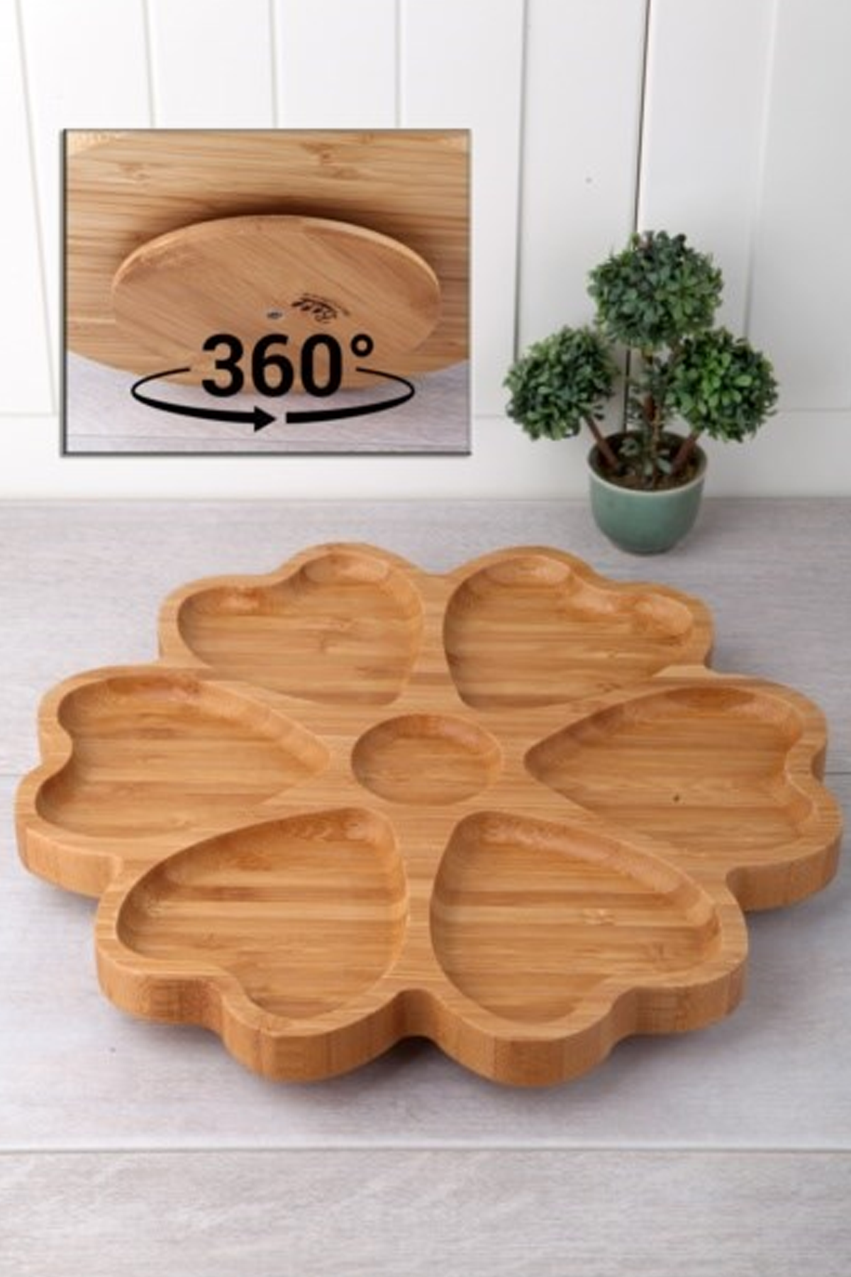 Just Cheap Store 7 Bölmeli Dönerli Bambu Sunum Bls Kds3030