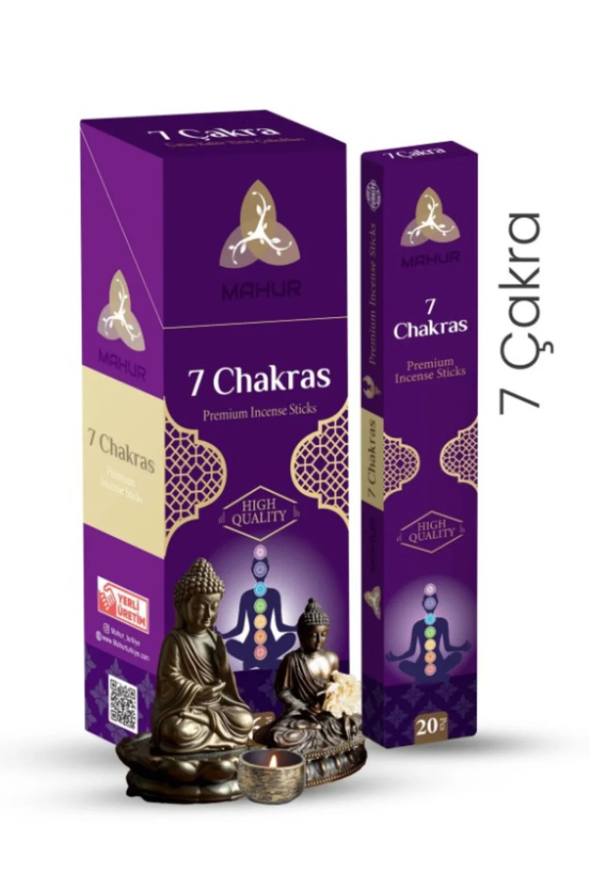 7 ÇAKRA ( 7 CHAKRAS) ÇUBUK TÜTSÜ 5 PAKET 100 ADET (INCENSE STICKS, 5 PACKS, 100 STICKS)