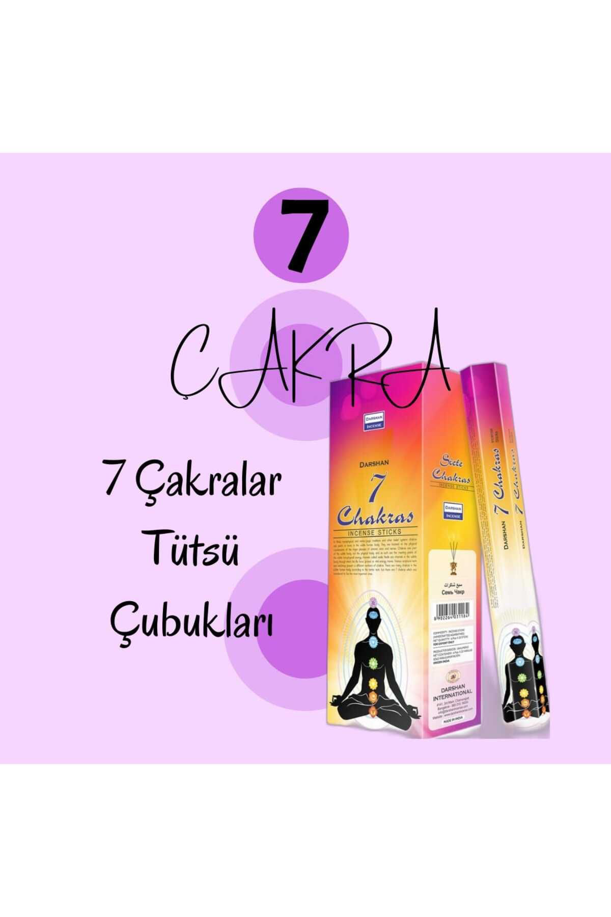 Darshan 7 Chakras Çakra Tütsü 20 Çubuk