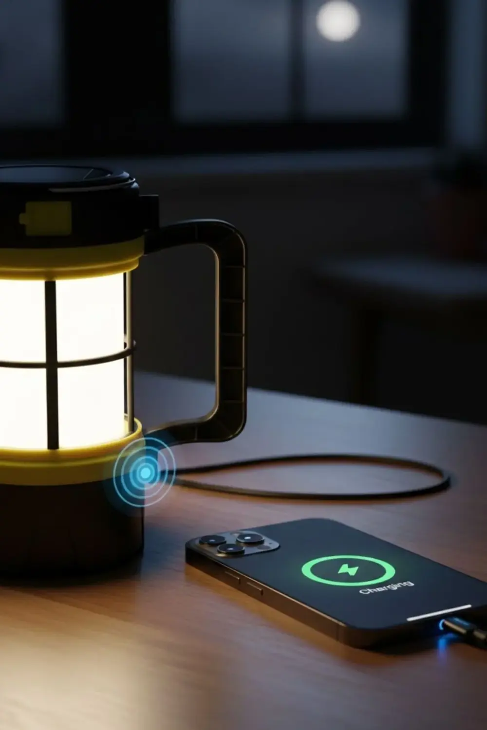 7 Farklı Mod Powerbank Özellikli Solar Kamp El Feneri Işıldak - K