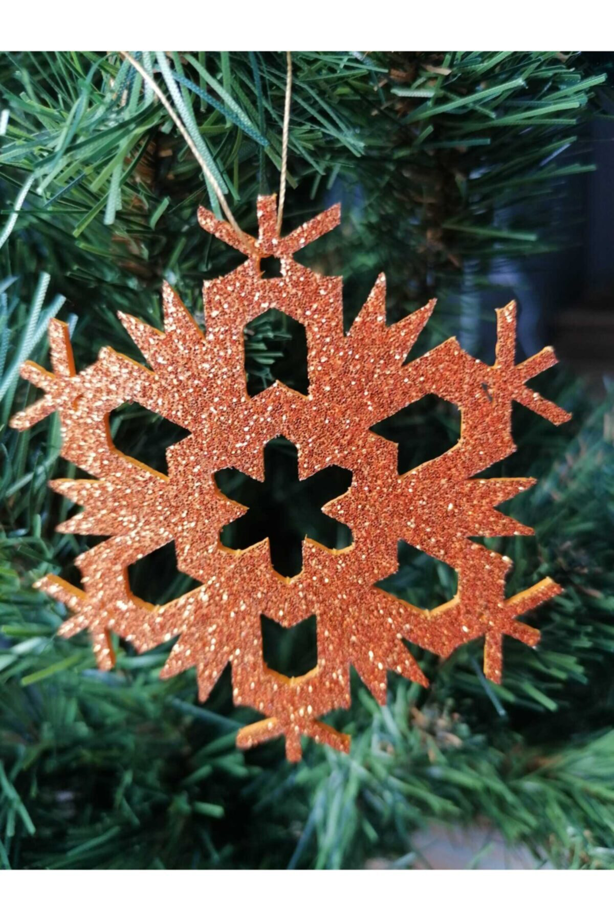 Leylaser 7 Farklı Renkte Kar Tanesi Simli Eva Ağaç Ve Hediye Süsü 8 X 8 Cm