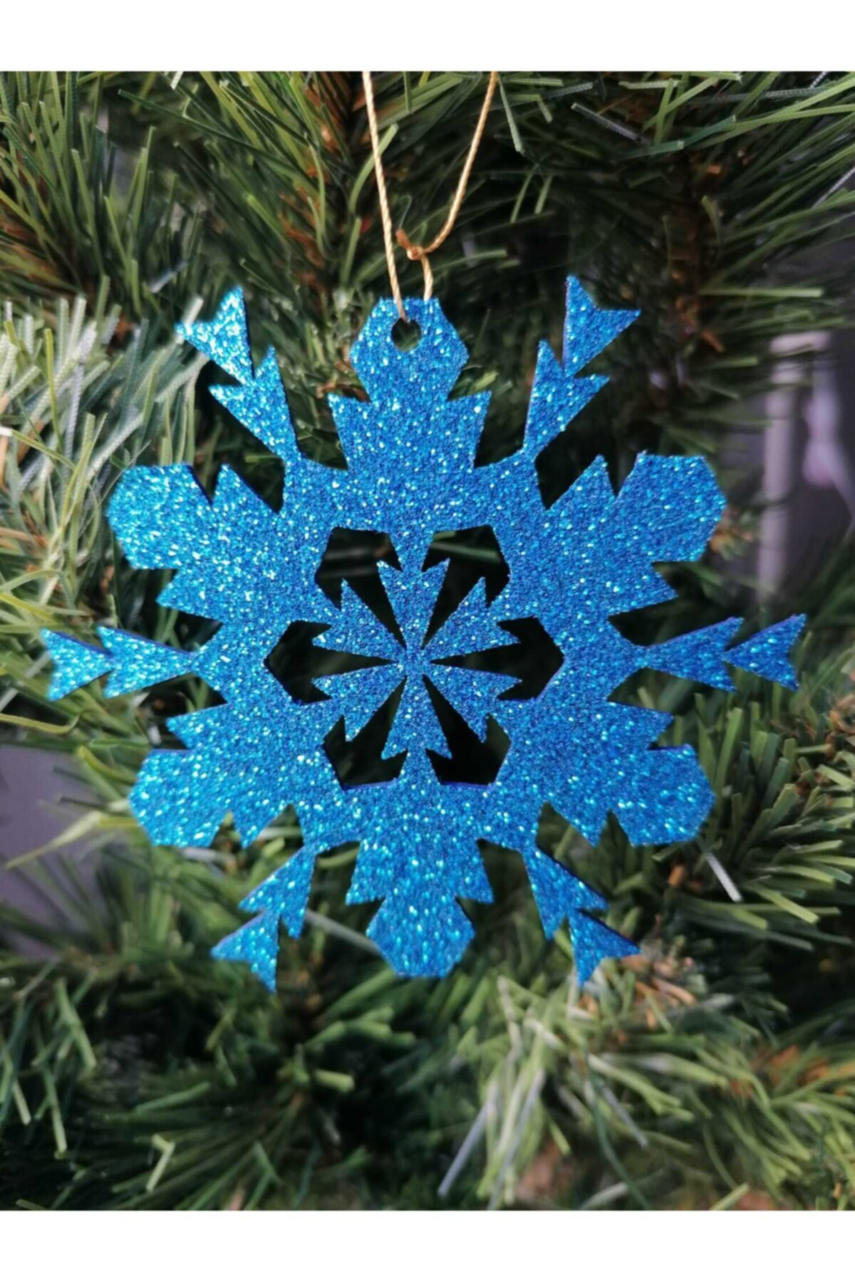 Leylaser 7 Farklı Renkte Kar Tanesi Simli Eva Ağaç Ve Hediye Süsü 8 X 8 Cm