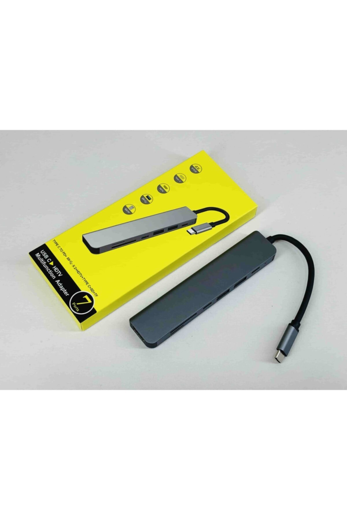 7 Girişli Çevirici Type C Den Usb 3 Hdmı Hdtv Tf Sd Okuyucu Huawe