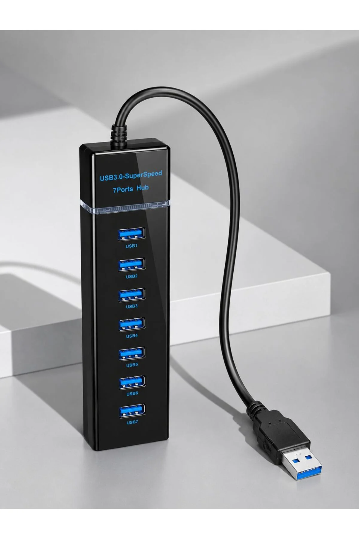 7 Girişli USB 3.0 Hub 5Gbps LED Göstergeli USB Çoğaltıcı - Görsel 4